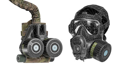 AVON M53A1 GAS MASK 3dmilitaryassets