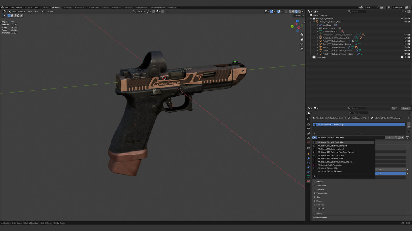 TARAN TACTICAL BALLERINA GLOCK 17 GEN 5 PISTOL
