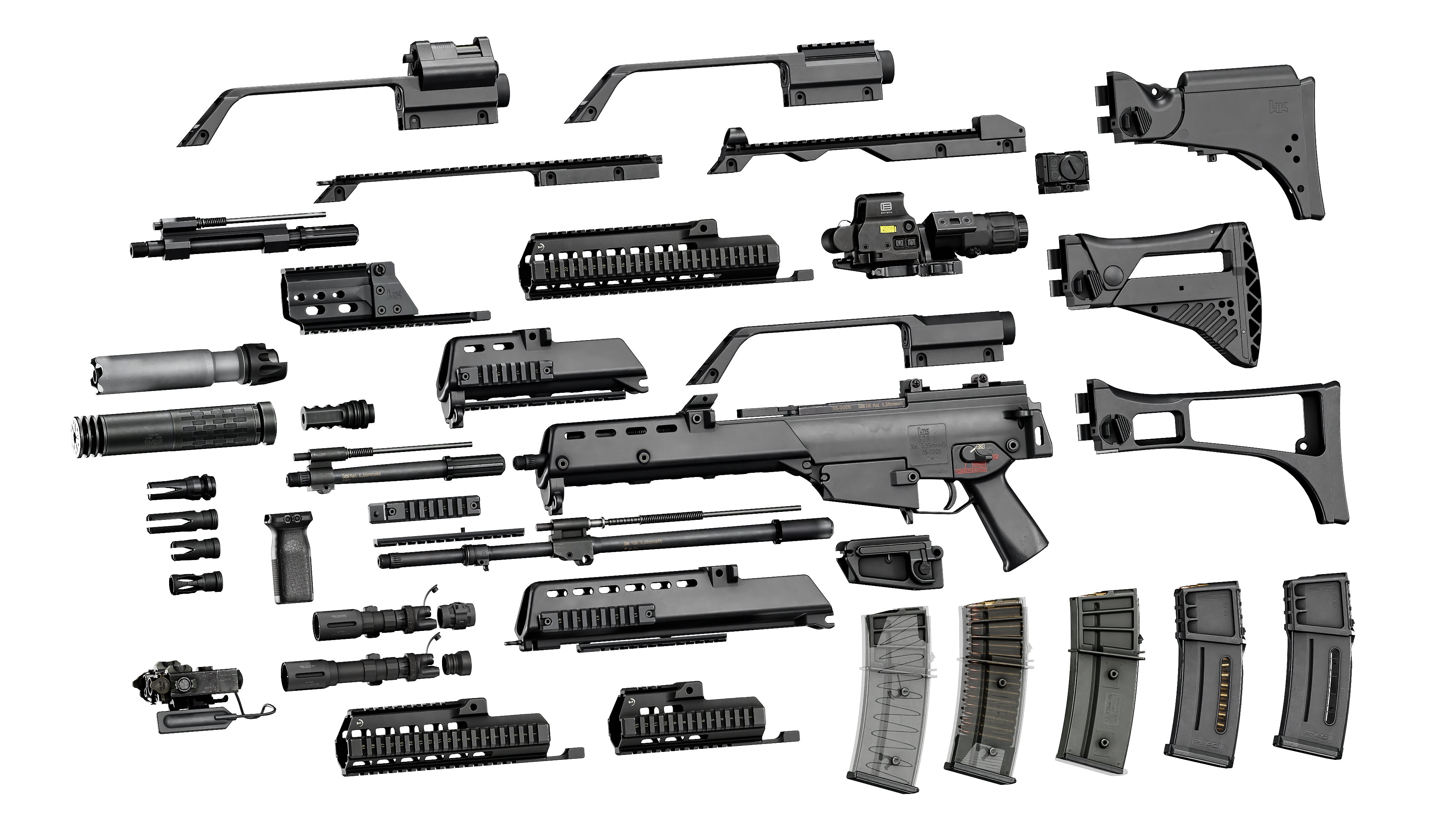 HK G36 WEAPON MEGA PACK - Low Poly 3D Model | Game-Ready Asset