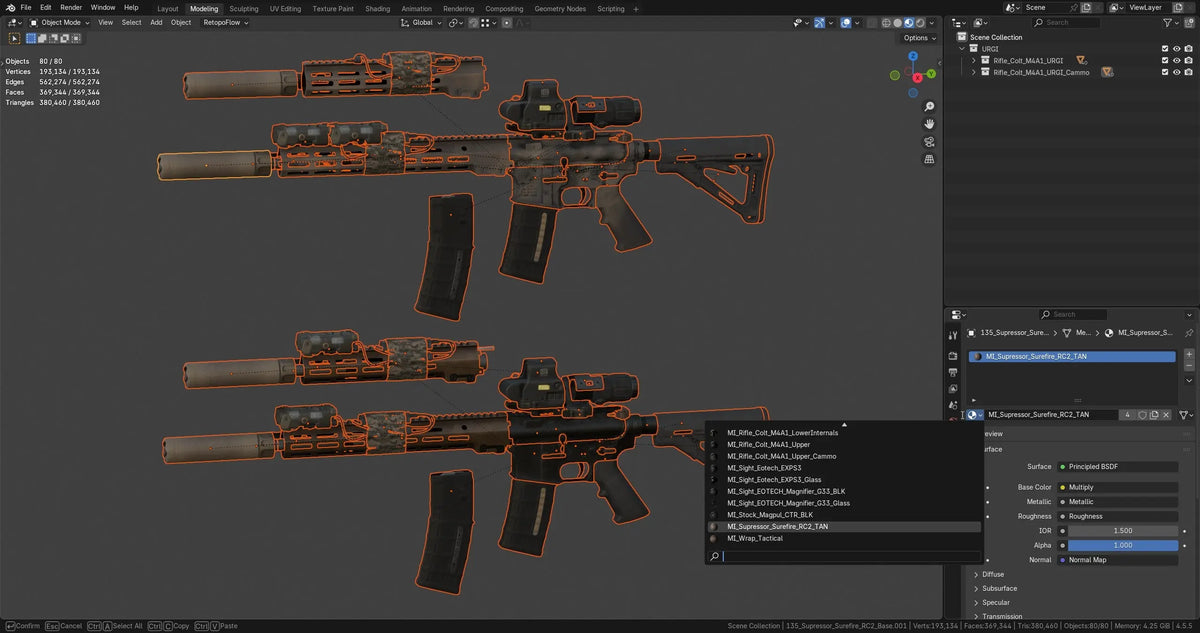 Urgi Rifle Mod M4A1 URGI Rifle Low-Poly 3D Model | Game-Ready Weapon | 3DMA ...