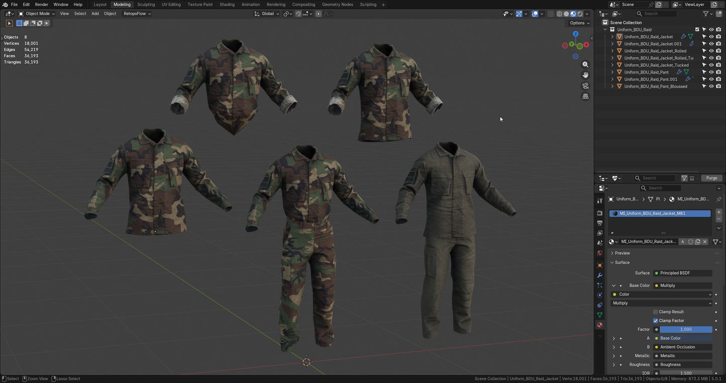 BDU RAID MOD UNIFORM