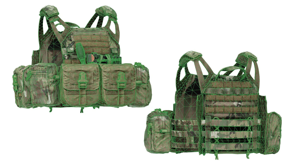 CRYE JPC 2 PLATE CARRIER BUNDLE - Low Poly 3D Model Game-Ready Asset ...