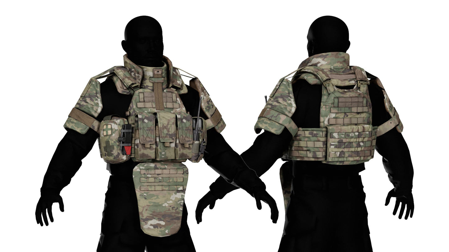 WARRIOR ASSAULT DCS PLATE CARRIER VEST V2 3dmilitaryassets