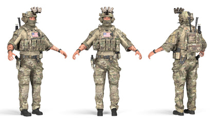 GAME READY RIGGED WESTERN SPECIAL OPERATIONS CHARACTER V3 3dmilitaryassets