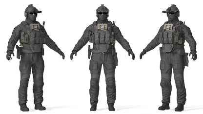 WESTERN OPERATOR V1 (RIGGED) 3dmilitaryassets