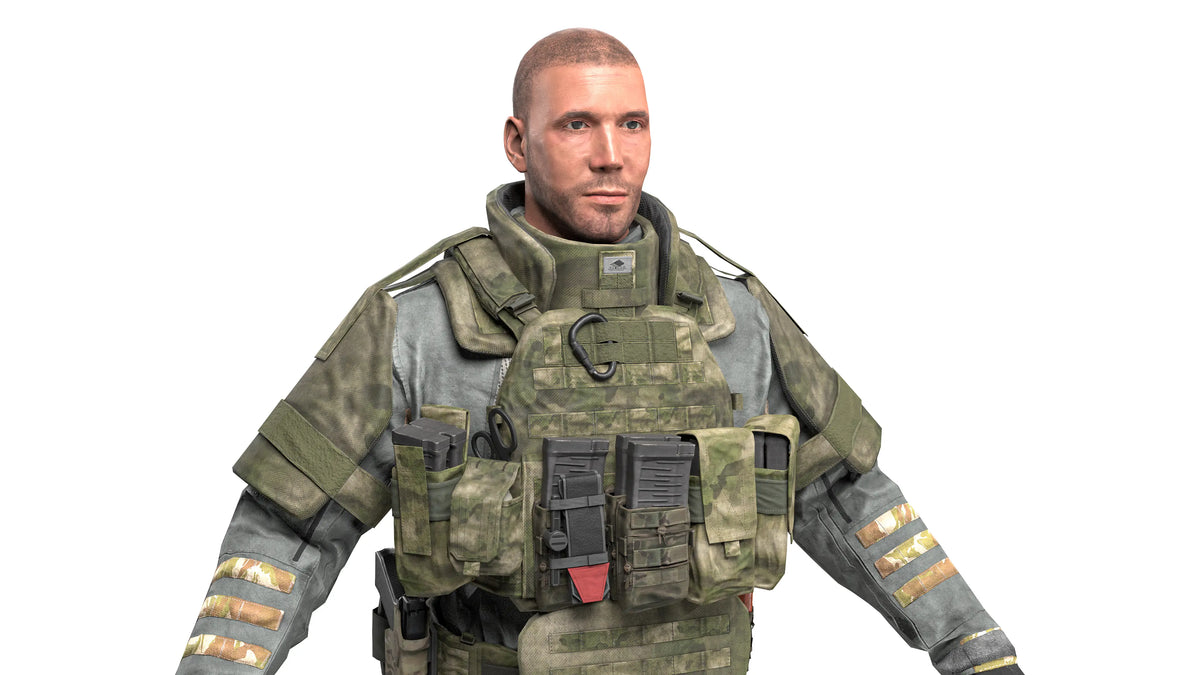 Operater Rigged Model HEAVY ASSAULT OPERATOR (RIGGED) - Low Poly 3D Model Game-Ready Asset ...