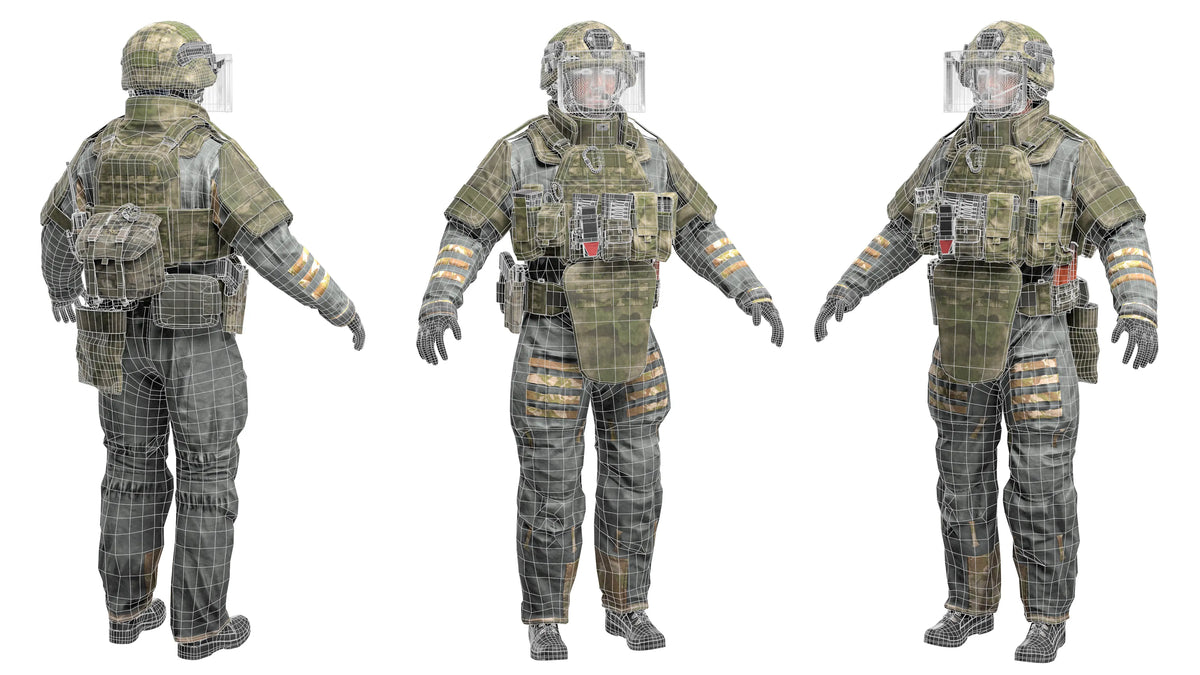 Operater Rigged Model HEAVY ASSAULT OPERATOR (RIGGED) - Low Poly 3D Model Game-Ready Asset ...